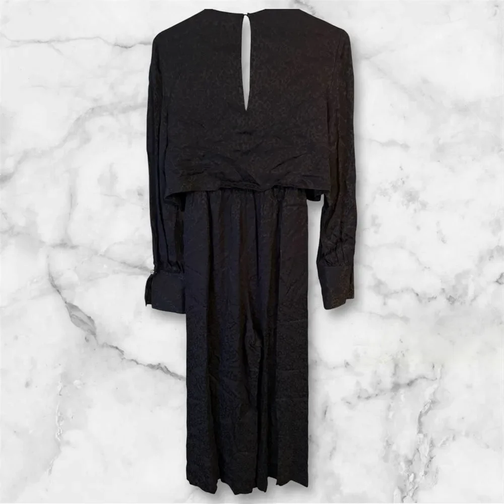 Kate Spade Front Tie Black Animal Print Jumpsuit Size 2 “Read description”